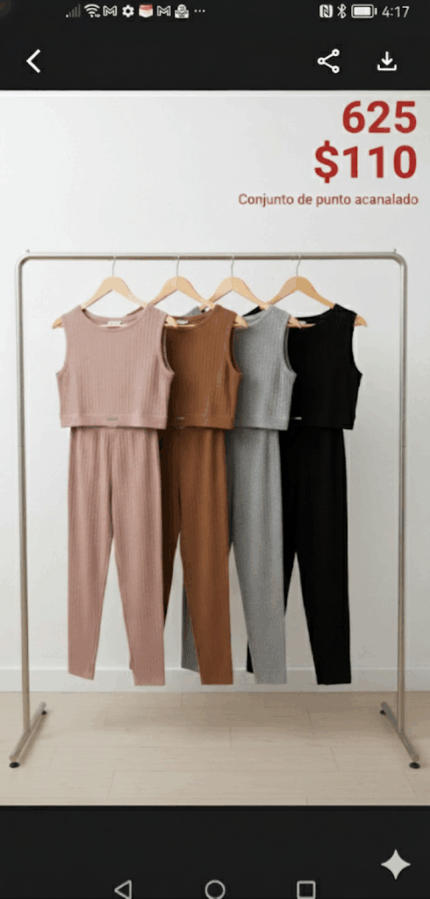 PINKPLAY CONJUNTO DE TELA ACANALADO (1,F,3)