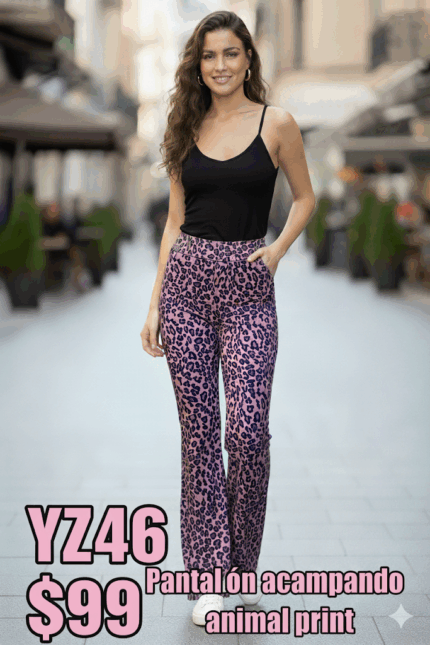 PANTALON ACAMPANADO ANIMAL PRINT (1,F,4)