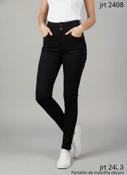 PANTALON DE MEZCLILLA CON RESORTE EN LA CINTURA (1,G,1)