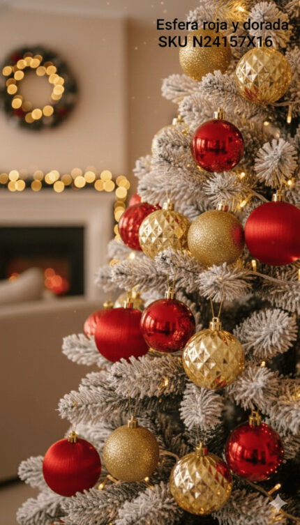 ESFERA ROJA CON DORADA