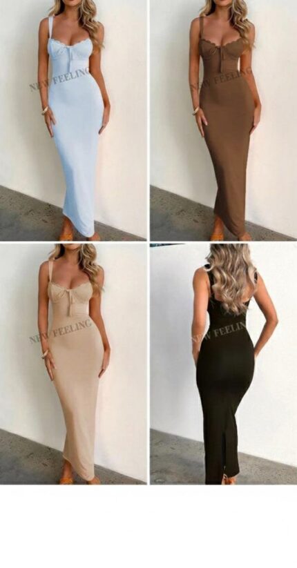 vestido moño escote