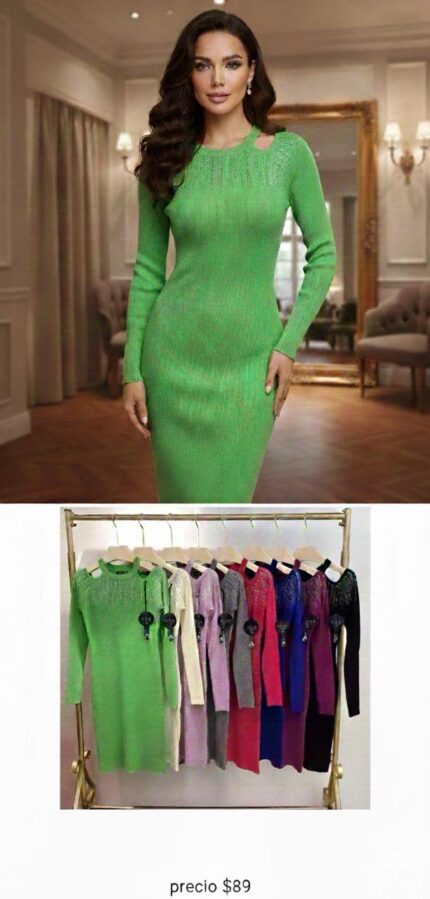 VESTIDO DE PEDRERIA HOMBRO DESCUBIERTO