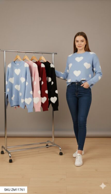 SUETER DE HILO CORAZONES