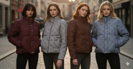 CHAMARRA DE DAMA DISEÑO CUADROS