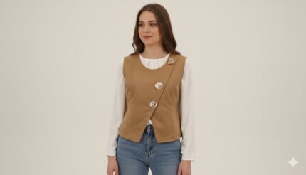 CHALECO TELA GAMUZA DE DAMA