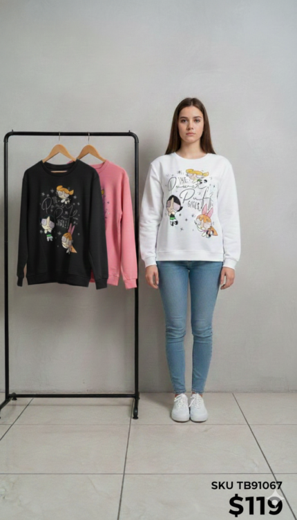 SUDADERA CHICAS SUPER PODEROSAS DE PEDRERIA