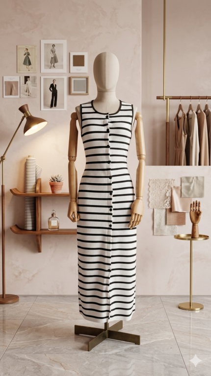 VESTIDO LARGO DE BOTONES (1/G/5)