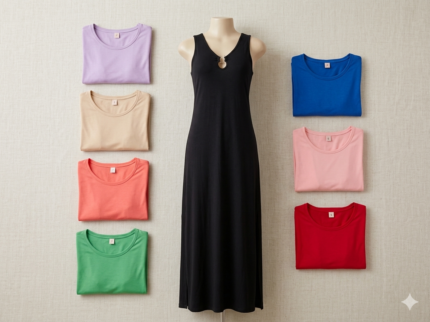 VESTIDO LARGO DE DAMA CON AVERTURA EN LA PARTE DE ABAJO
