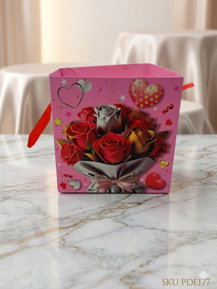 PAQUETE CAJA DE REGALO DISE?O DE ROSAS