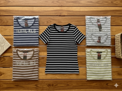 BLUSA BASICA RAYADA DE DAMA