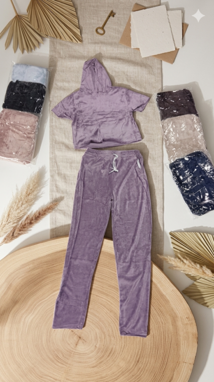CONJUNTO DE DAMA DE PANS Y BLUSA TELA DE TERCIOPELO (1,N,3)
