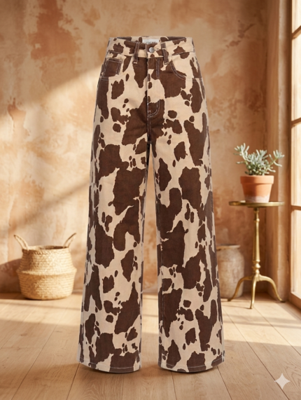 PANTALON DE DAMA CON DISEÑO DE VACA